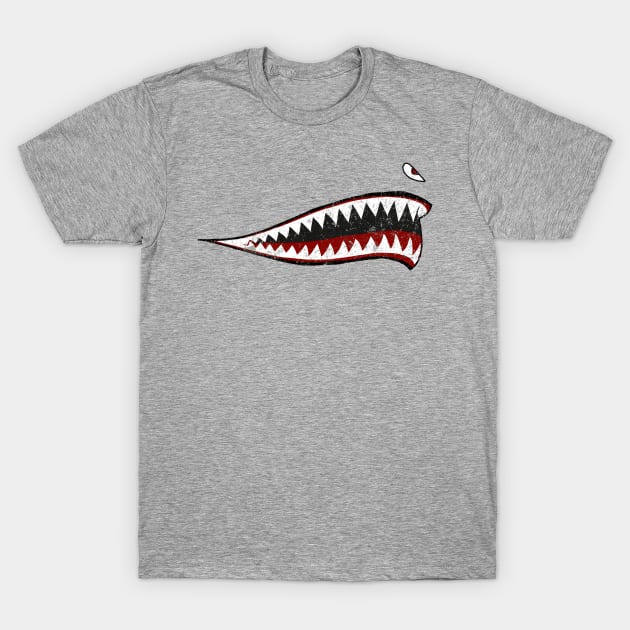 Sharkteeth P-40 Warhawk WWII fighter airplane nose art T-Shirt by DesignedForFlight